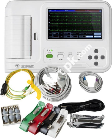 Contec New Digital Ecg 7 Touch Screen Electrocardiograph 6 Channel 12 Lead Usb Ekg Machine Imported